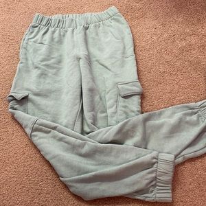 Hollister, green cargo dad joggers